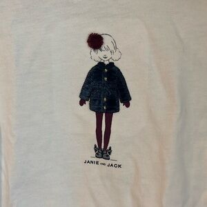 Janie and Jack long sleeve off white tee shirt, size 4, new without tags.
